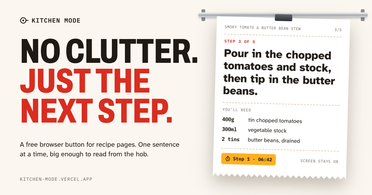 For people that cook 🧑‍🍳 I built a tool to make following recipes easier - no account or cos